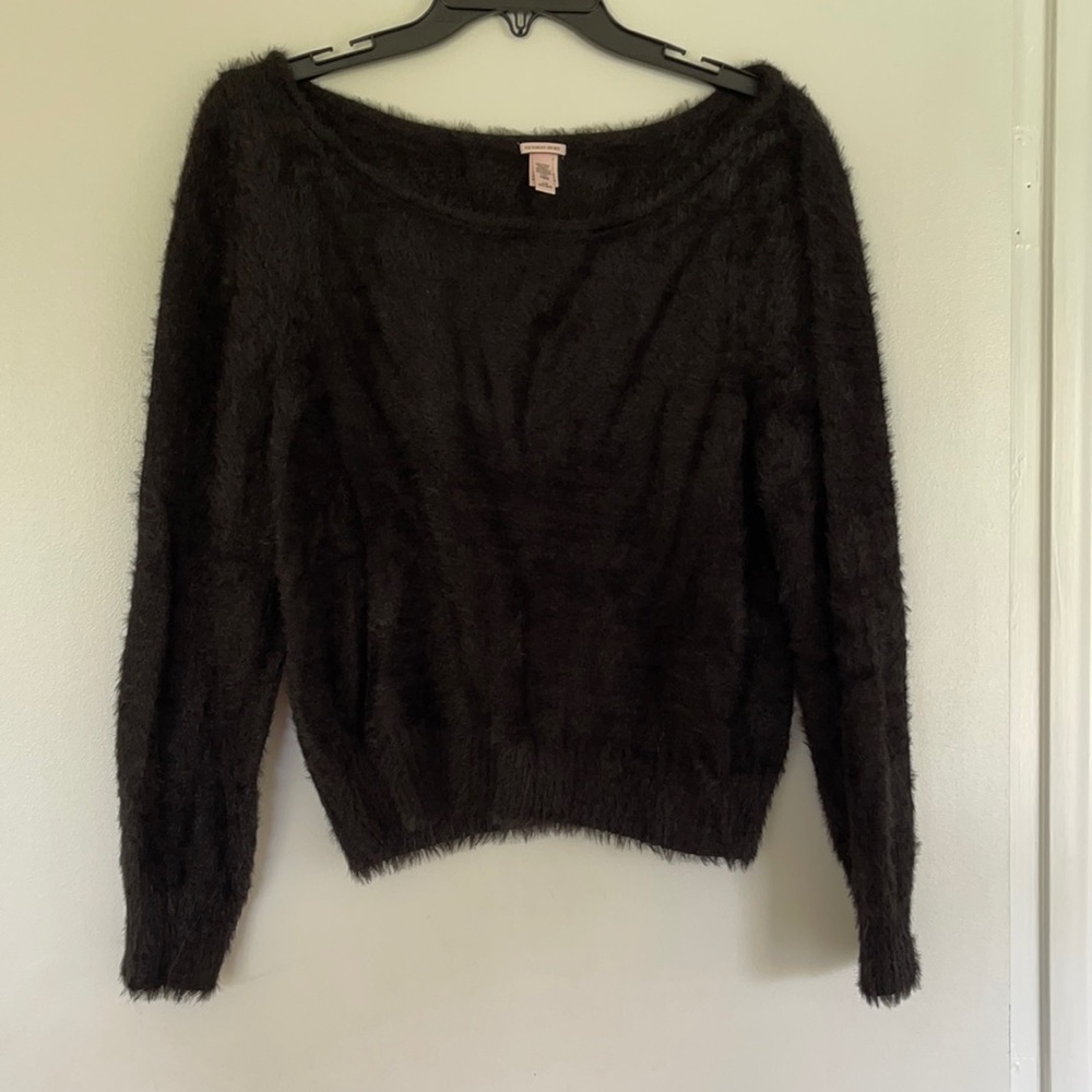 Black furry Victoria Secret sweater